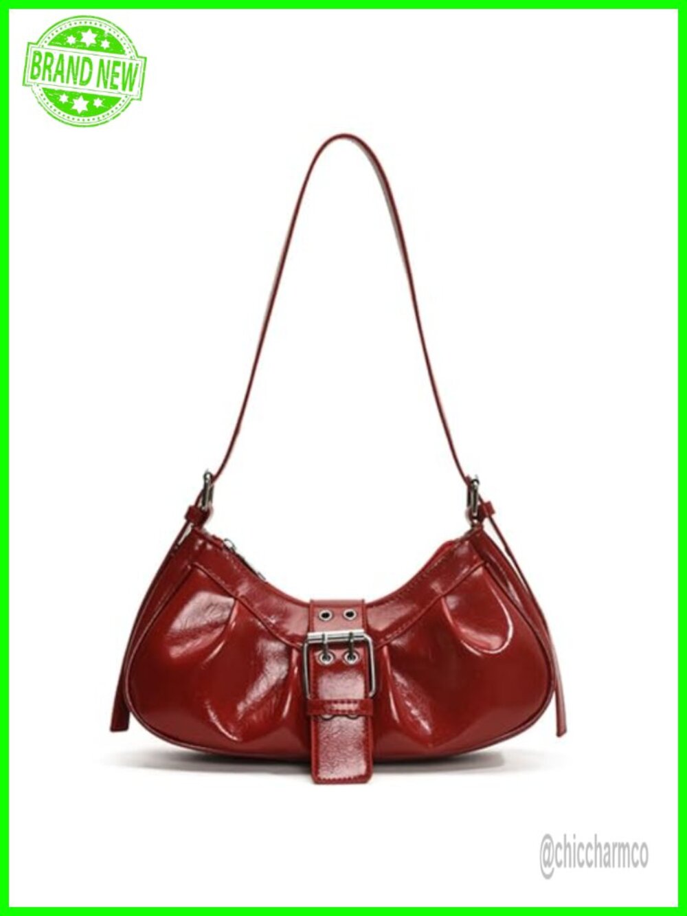 Y2K PU Leather Hobo Shoulder Bag Small Cute Clutch Purses Top Handle